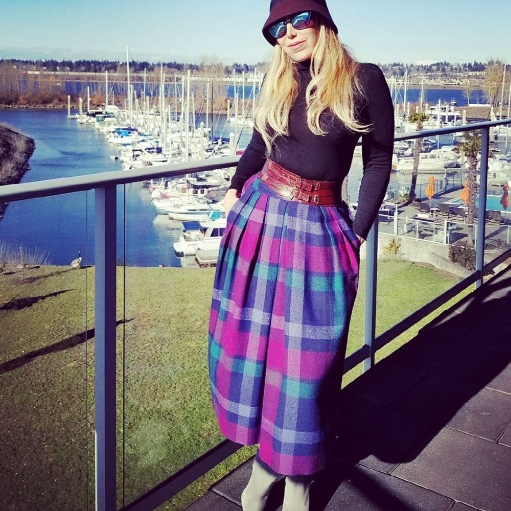 Christian Dior Wool Plaid Skirt